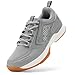 Produktbild FitVille Tennisschuhe Herren Extra Weit Sportschuhe Atmungsaktiv Badminton Schuhe Bequeme Fitnessschuhe Sneaker Silbergrau 44 EU X-Weit
