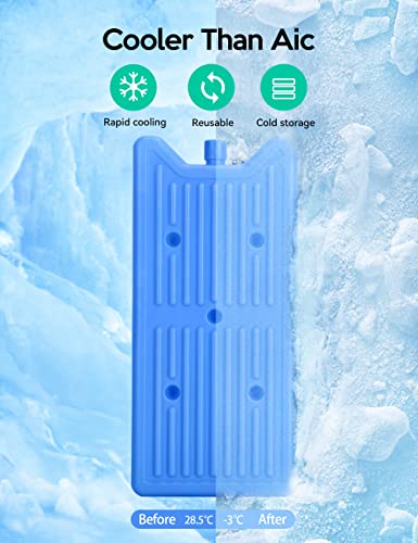Ice Packs For Cooler, Reusable Ultra-Thin Freezer Packs, Safe & Durable, Quick Cooling & Long Lasting - 2 Pack (Blue) #TOP2
