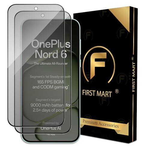 Image of FIRST MART Military-Grade Matte Anti-Glare Tempered Glass for OnePlus Nord 6 5G (6.78 Inch) With Edge to Edge Screen Coverage and Easy Installation Kit | Matte (Pack of 2)