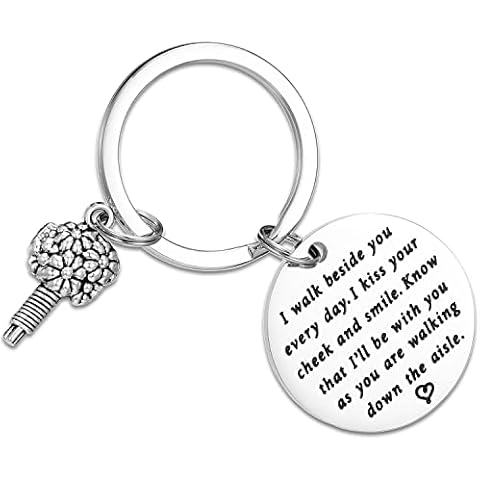 Kivosliviz Bride Keychain Gifts for Daughter Wedding Present for My Daughter Bride Bridal Keychain, Stainless Steel, Stainless Steel Cover