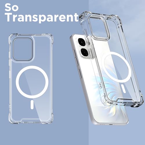 Image of Amazon Basics Back Cover for Oppo F33 5G / Oppo F31 5G Mag-Safe Shockproof PC + TPU Protective Case Magnetic Support Bumper Case (Transparent Mag-Safe)