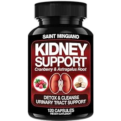 Saint Mingiano Kidney Support Cleanse Detox & Repair -120 Capsules - Cranberry & Astragalus Root Pills for Women and Men | High Strength Stone Remover Supporting Urinary Tract & Bladder Health