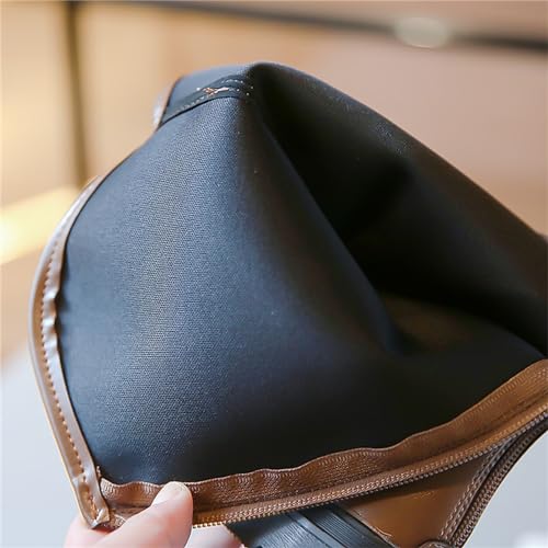 Girls Platform Mid Calf Boots Mid Calf Boots Low Heel Chunky Platform Lug Sole Zipper Non Slip Boots for Dress Up 5