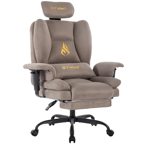 Symino Chaise Gaming Fauteuil Gaming Ergonomique - Chaise Bureau avec Repose-Pieds Réglable, Similicuir 130kg