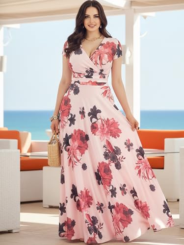 Image of KOH KOH Womens Long Modest Floor Length Flowing Summer Print Maxi Dress