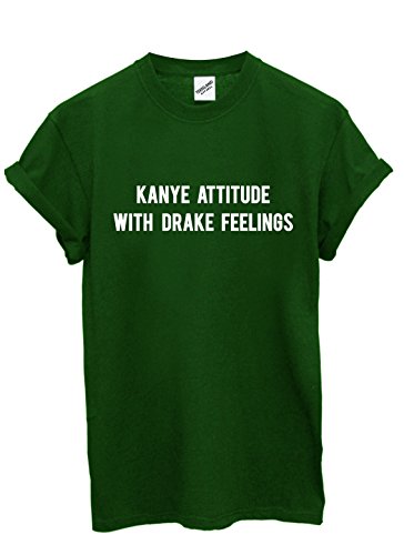 T-shirt con scritta “Kanye Attitude with Drake