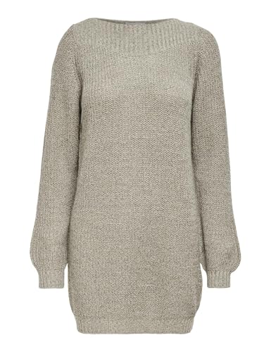 JDY Damen JDYwhitney Megan L/S Boat Dress Knt Noos Kleid, Cement, M