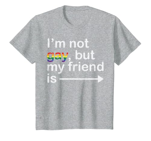 Im Not Gay But My Friend is LGBTQ Ally Gay Pride Men Women T-Shirt, Youth, Heather Grey, Small