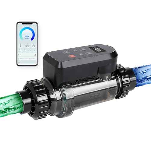 Salt Water Pool Chlorinator System – Smart Saltwater Chlorine Generator with Titanium Cell, FCC &