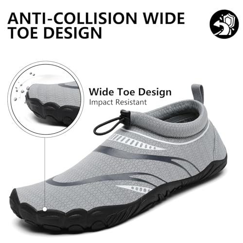 Image of Mishansha Womens Mens Water Swim Shoes Wide Toe Box Barefoot Shoes US Size 5.5-13.5 Women / 3-11.5 Men