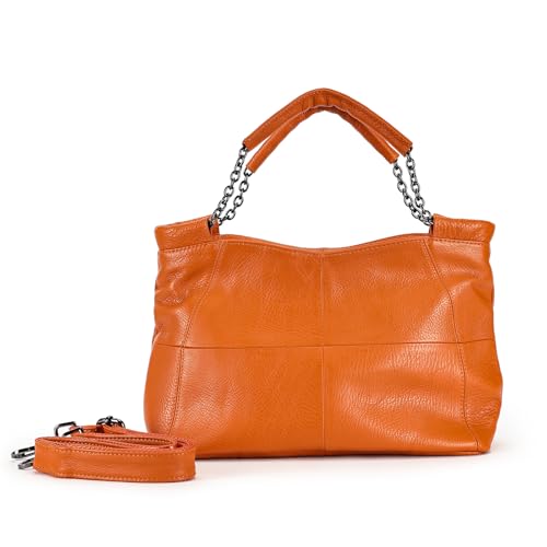Image of Genuine Leather Women Handbags and Purses Designer Medium Tote Bag Fashion Shoulder Crossbody Satchel Hobo Bag