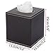 Sumnacon Square Leather Tissue Box Cover - Stylish Cube Tissue Box Holder with Magnetic Bottom, Decorative PU Tissue Box for Vanity Dresser Night Stand Table Countertop Home Office Car, Brown