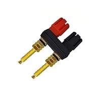 Aofan 4-fach Lautsprecherklemmen mit Bananenbuchsen & Schraubklemmen - 2-Wege Anschluss (59mm) für HiFi, Auto, Messgeräte - vergoldet, lötzfrei – Ansicht 2