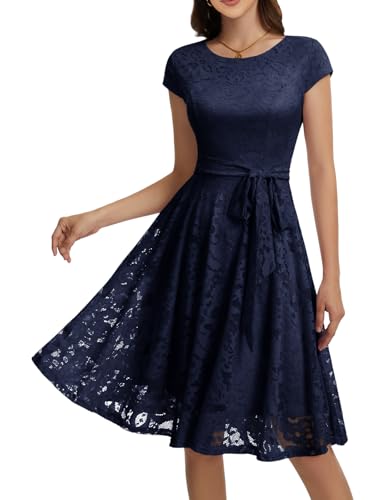 Image of MUADRESS Women's Lace Cocktail Wedding Party Dress | Wedding Guest Ready,Homecoming Event Style,Bridal Shower Outfit,Dinner Date Look,Tea Party Occasion,Birthday wear