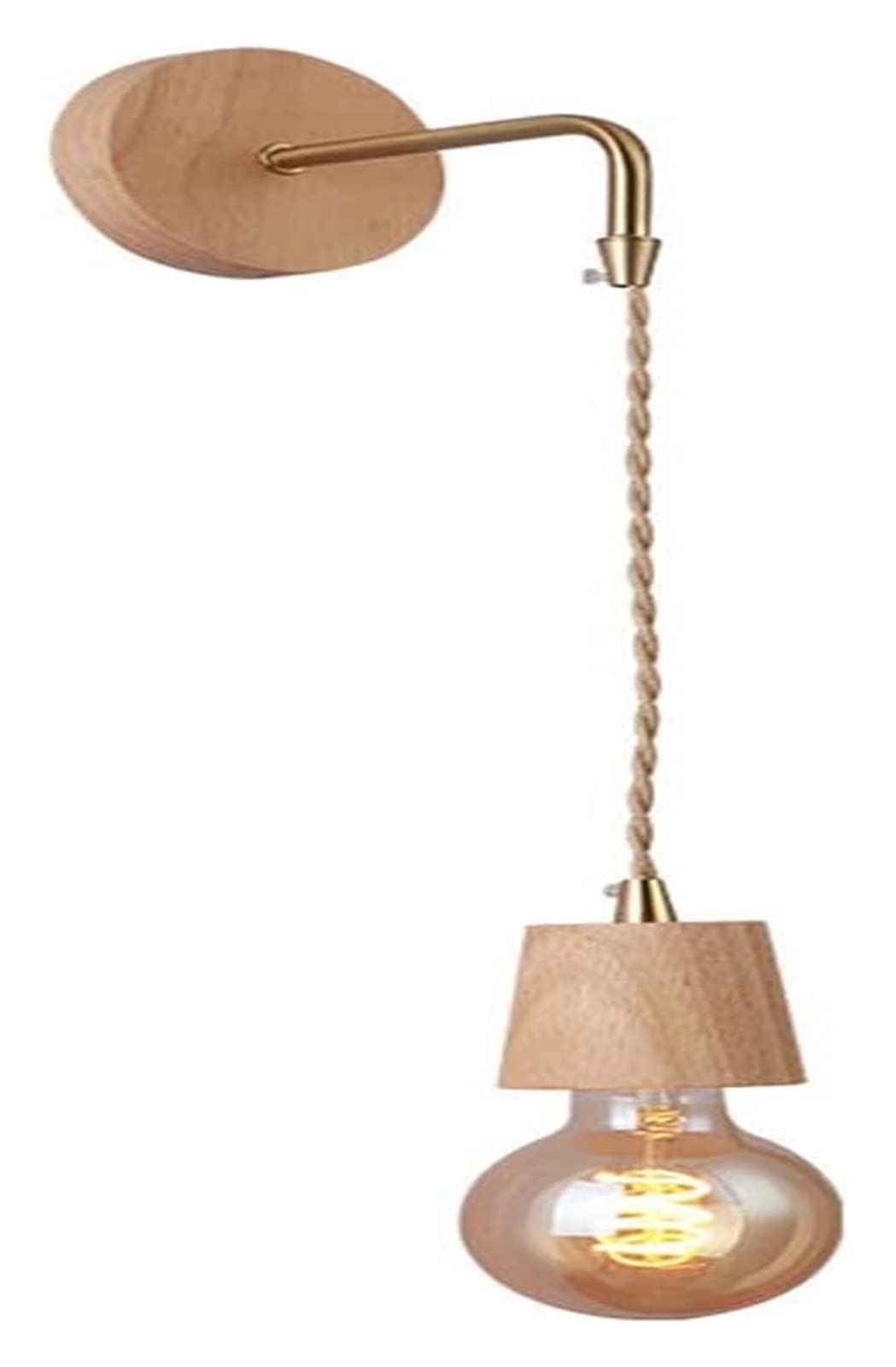 HUAYUSEDF Modern Wall Lamp Light Wood Sconce Lighting Minimalist Mounted, Wooden Geometric Indoor Fixture, E27 Mount Sconces Headboard Lamps for Bedroom Living Room Hallway (Color : C)(Grey Wolf)