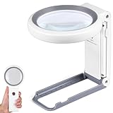 Lente d'ingrandimento con Luce e supporto, 18LED Lente Ingrandimento Professionali per Lettura, Ispezione, Esplorazione, Anziani, Gioiellieri, Bambini