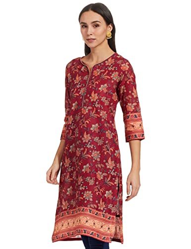 Image of Rangriti Womens Round Neck Printed Kurta