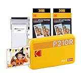 コダックKodak Mini 2 レトロ 4PASS スマホプリンター／インスタントプリンター／チェキプリンター(5.3ｘ8.6cm)+プリンター本体8枚入り+30枚バンドル、イエロー