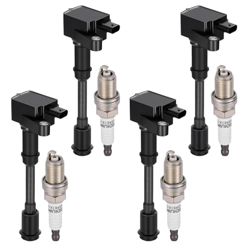 Image of BDFHYK Ignition Coil Pack UF674 and Iridium Spark Plug 94769 Compatible with Ford Escape 2013-2016 Fiesta 2014-2019 Fusion 2013-2014 Transit Connect 2014-2016 1.6L l4 Ford Oem Coil Pack Set of 4