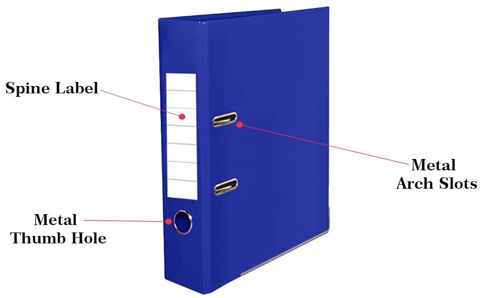 Pukka Pad, Premium Lever Arch File – 5 Pack Of 2-Ring Binder Portfolios For Work Or Home Paperwork Organisation - 32 X 28cm - Blue - View #7