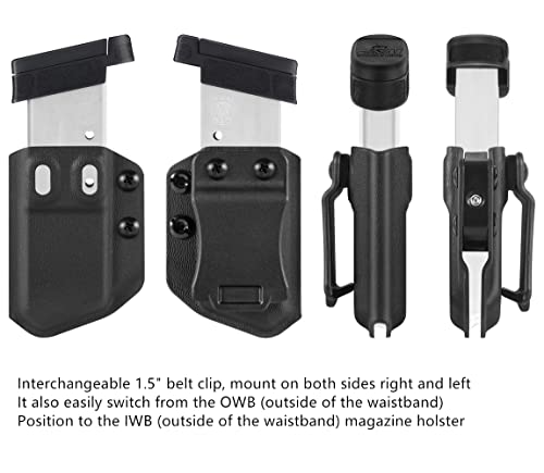 2-Pack Universal Mag Carrier Iwb/Owb Magazine Holster Fit 9Mm/.40 Single Stack Magazines #TOP5