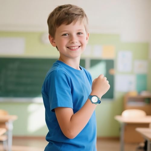 Image of Juboos Kids Watch Analog for Boys Girls Toddler, 3ATM Waterproof Wirstwatch Learning Time and Easy to Read