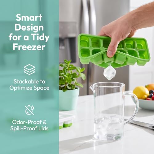 Set de 4 moldes grandes para cubitos de hielo con tapa miniatura 4