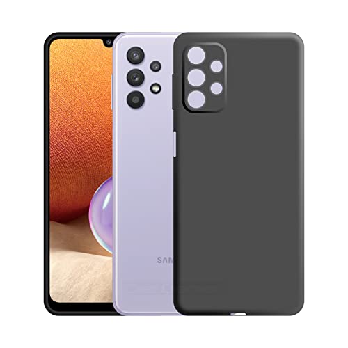 Image of Case Creation Liquid TPU Silicone Cover for Samsung A32 4G Soft Case,Anti-Dirty Slim Case Frosted Matte Cute Candy TPU Raised Bezel (Splash of Color) Back Case Cover for Samsung Galaxy A32 4G -Black