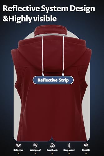 Creatmo Us Women'S Waistcoat Great Vest For Outdoor Recreation Vests Women Sleeveless Summer Stretchy Windproof Jacket Golfing Cycling Running Burgundy 3Xl thumb #1
