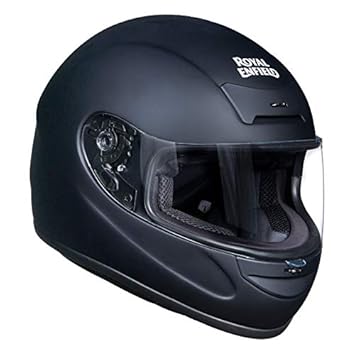 Royal Enfield Fiber Glass Old Madras Full Face Helmet (Matt Black, L, RRGHEN000050)