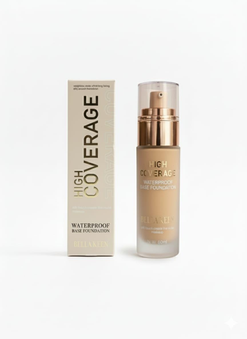 BELLA KEEN High Coverage Waterproof Foundation with Vitamin C, Long-Lasting Base Makeup, Breathable Formula for All Skin Types, Natural Finish, 30ml-picture-36