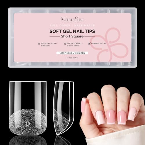 Image of MelodySusie Short Square X Nail Tips - 16 Sizes 160 Pcs