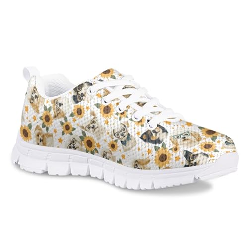 Cumagical Dog Sunflower Print Stylish Kids' Running Shoes with Shock Absorption for All-Day Support
