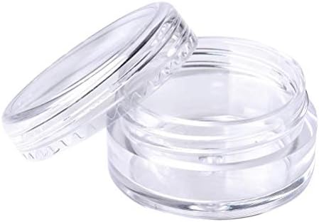 50 Pcs Empty Plastic Cosmetic Jars, 5ml Sample Containers Pots Bottles with Clear Lids