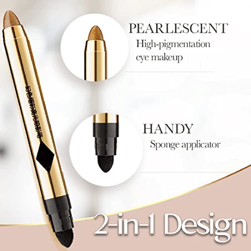 Knachohel 2-In-1 Pearlescent Eyeshadow Makeup Pen, Glitter Highlighter Makeup (3# Light Brown) #TOP1
