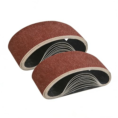 GZKTY Lot de 25 bandes abrasives 75 x 533 mm Grains (P80x5, P120x5, P150x5, P240x5, P320x5) pour ponceuse à bande