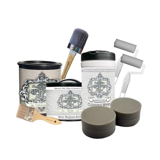 Shower I Tub Refinishing Bundle, ALL-IN-ONE Paint by Heirloom Traditions, Colosseum (Gray White)