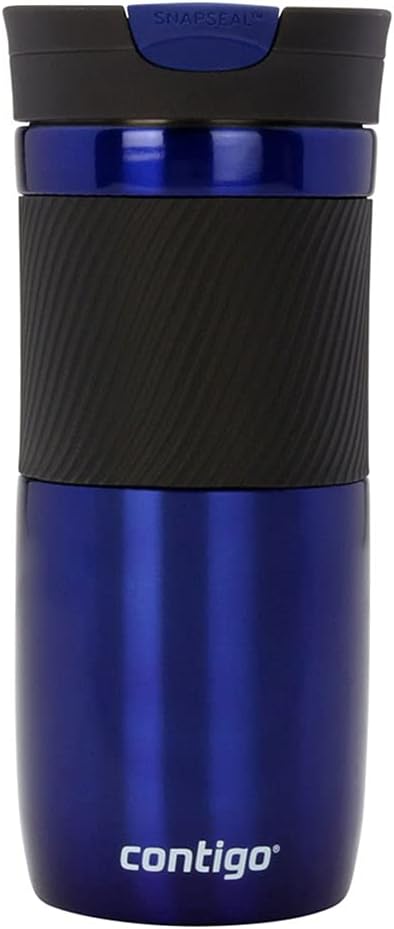 Contigo Byron Snapseal Travel Stainless Steel mug with BPA free Easy-Clean Lid,Deep Blue,470 ml 1 Count ,2095559