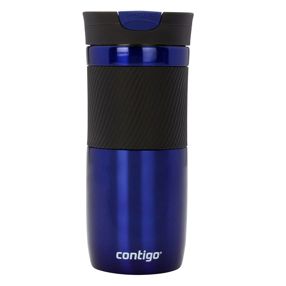 Contigo Byron Snapseal Travel Stainless Steel mug with BPA free Easy-Clean Lid,Deep Blue,470 ml 1 Count ,2095559