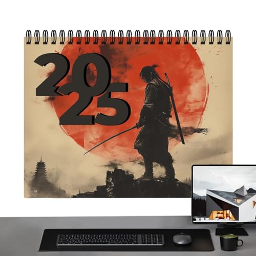 Calendario Tuxxjzm 2025-2026, calendario de pared 2025 - Swordman Design Calendario para y adolescentes | Calendario de fotos de papel grueso de grandes bloques destacando los fines de semana para