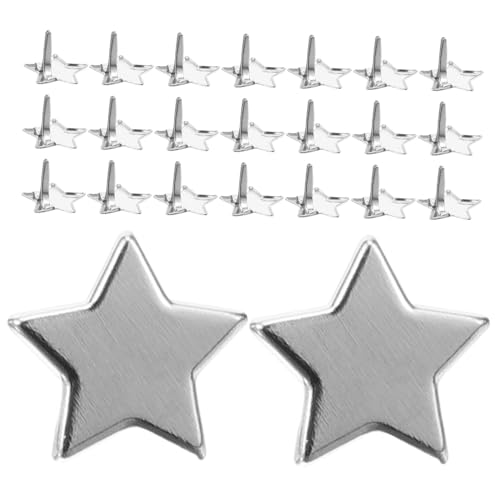 jojofuny DIY Scrapbooking Kit 100pcs Star Silver Brads Paper Fasteners Craft Brads