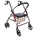 Wheelchair Leggero Pieghevole a Quattro Ruote Rollator Walker con Sedile Imbottito, Freni con Serratura, Maniglie ergonomiche, e trasporta Il Sacchetto, Limitata Mobilità Aid