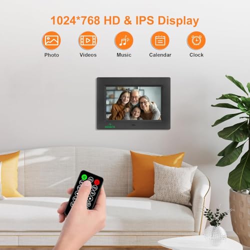 Image of Miracle Digital 7 Inch Digital Picture Frame,HD IPS Digital Photo Frames,Wall Mounted Electronic Slideshow,Using USB or SD to Play Photos /Videos /Music