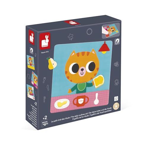 Janod Juego de Rutinas y Rituales Magnética Organiza tu Vida Diaria-7 Tarjetas Educativas-1 Pizarra Magnética-30 Imanes-A Partir de 2 Años-J05446 (JURATOYS J05446)
