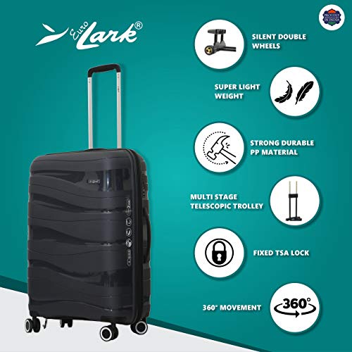 Image of Cosmos Luggage Trolley Suitcase for Travelling (Charcoal Grey, Midnight Blue, Teal Green and Pink) (Midnight Blue, Set of 3)