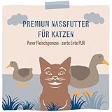MjAMjAM - Premium Nassfutter für Katzen - purer Fleischgenuss - zarte Ente pur, 6er Pack (6 x 200 g), getreidefrei mit extra viel Fleisch