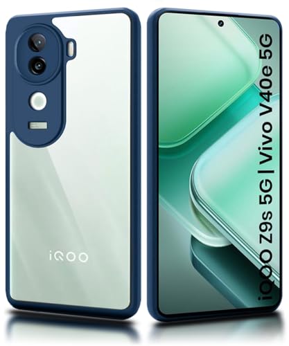 Image of WOW IMAGINE Shockproof Hybrid Back Cover for iQOO Z9s 5G | Vivo V40e 5G | Hard Slim fit Back Case | PC & TPU | Clear Transparent Case - Blue