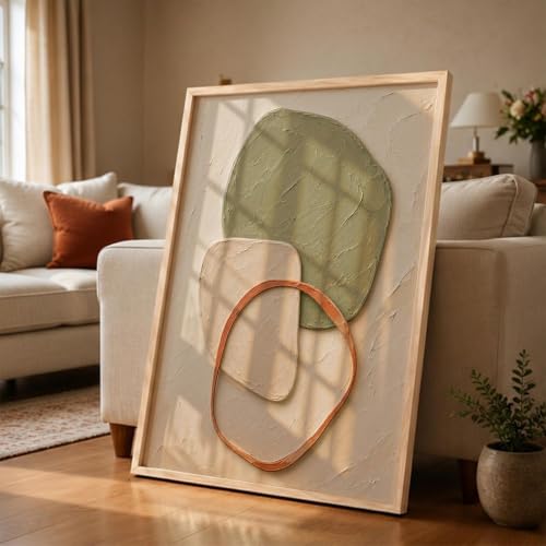 Image of kotart Decorative Boho Wall Art Painting With Frame | Boho Painting For Living Room Bed Room Hotel Wall Decor Digital Reprint (26X38 inch)