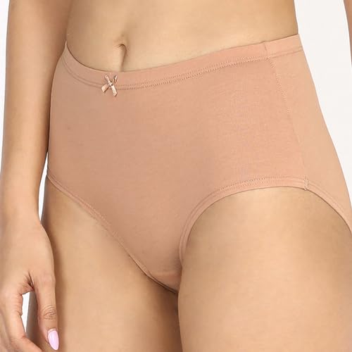 Image of NYKD (NYP104 Comfortable & Breathable Cotton Panty Set for Women (Pack of 3) | High Rise & Full Coverage Brief with Anti Odor Properties | Super Soft & Concealed Elastic for All Day Comfort