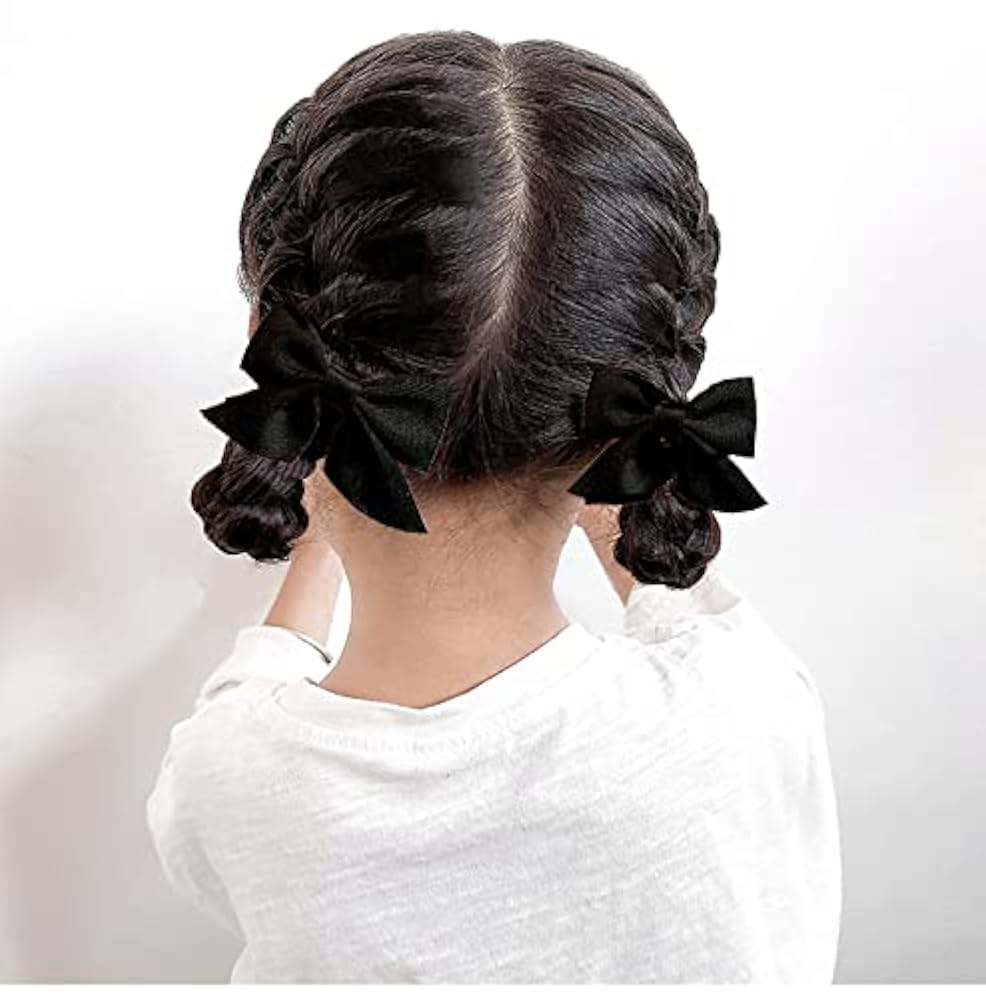Amazon.com : Guqqeuc Hair Bow Clips, 2pcs Black Satin Hair